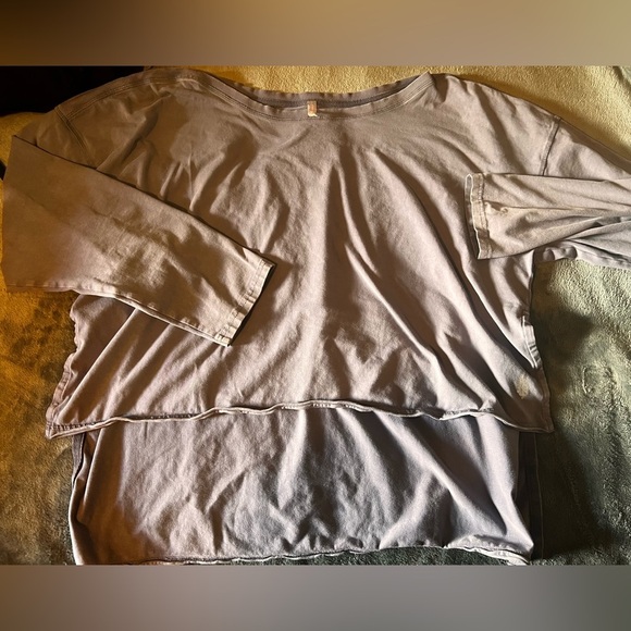 Free People movement high low open neck loose fit top size medium side slits - Picture 4 of 6